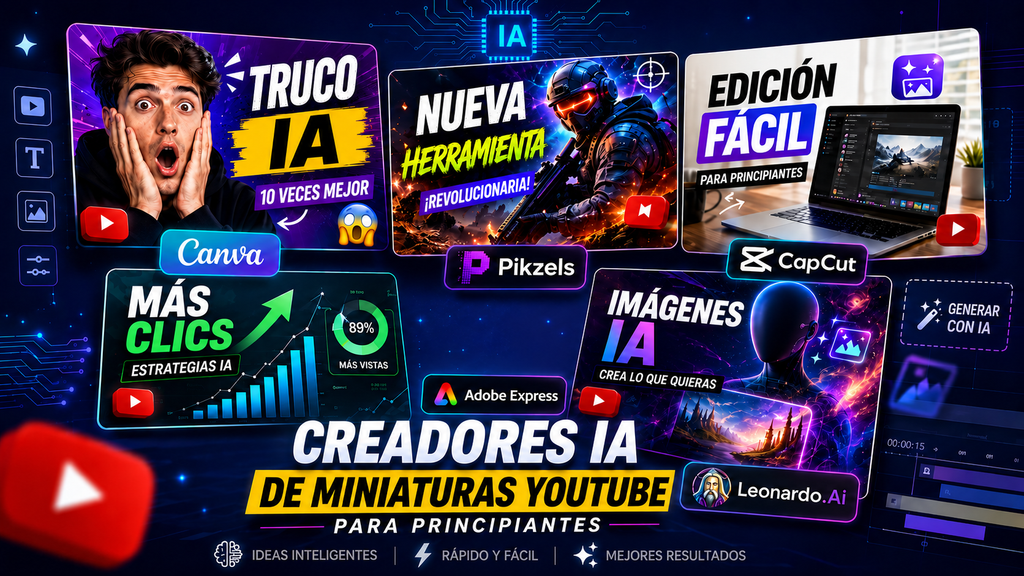 Comparativa de los mejores generadores de miniaturas de YouTube con IA para principiantes