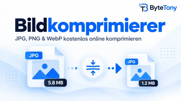 Kostenloser Bildkomprimierer von ByteTony für JPG-, PNG- und WebP-Bilder