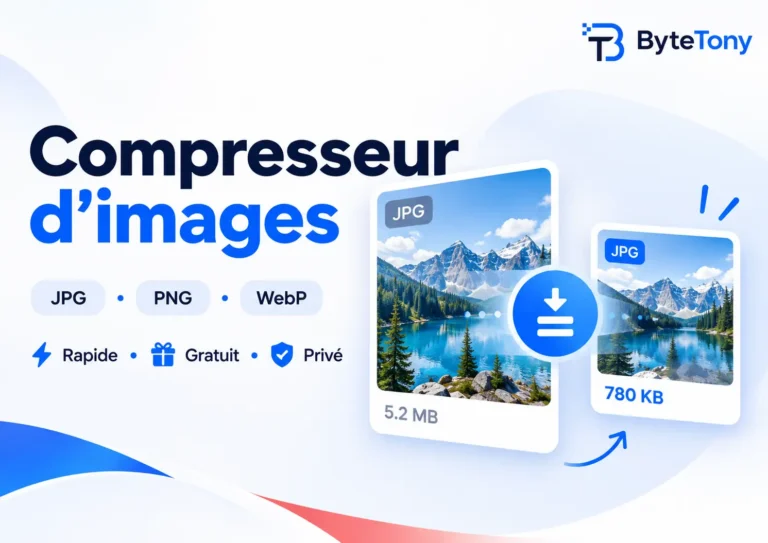 Compresseur d’images gratuit ByteTony pour JPG, PNG et WebP