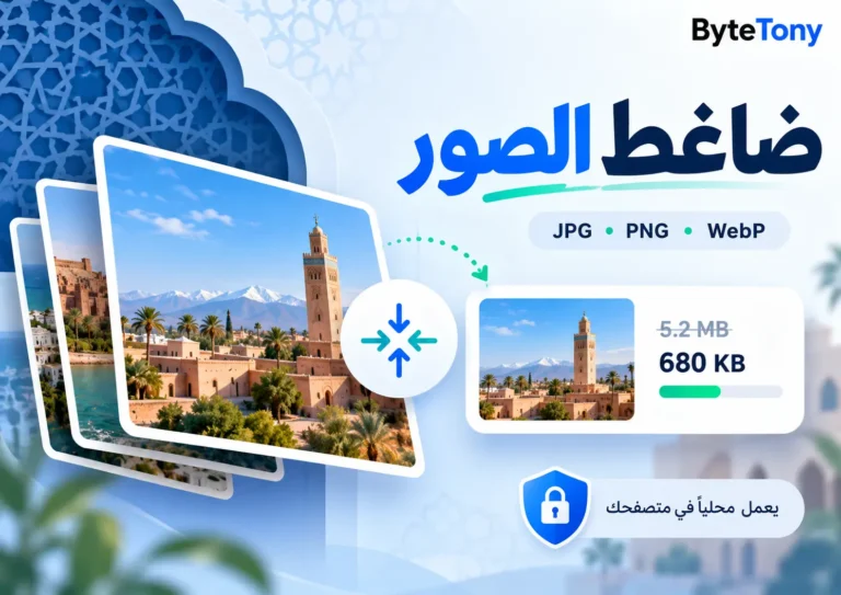 ضاغط الصور المجاني من ByteTony لضغط صور JPG وPNG وWebP
