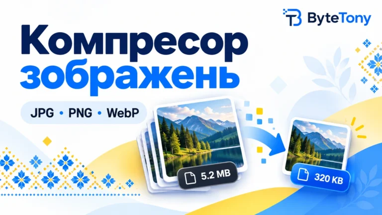 Компресор зображень ByteTony для JPG, PNG і WebP