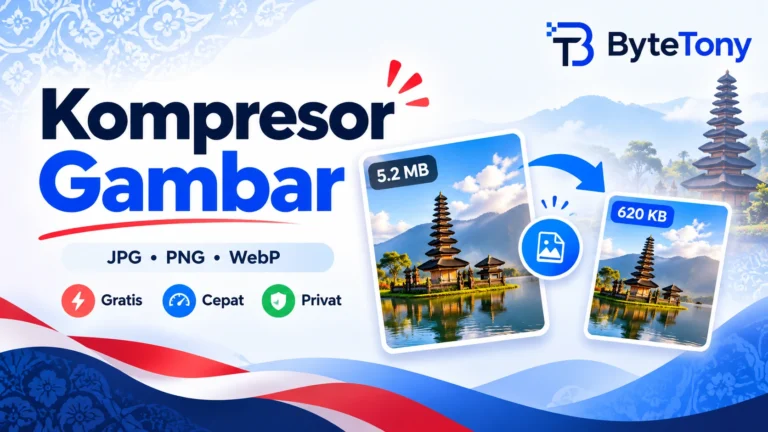 Kompresor Gambar gratis dari ByteTony untuk JPG, PNG, dan WebP