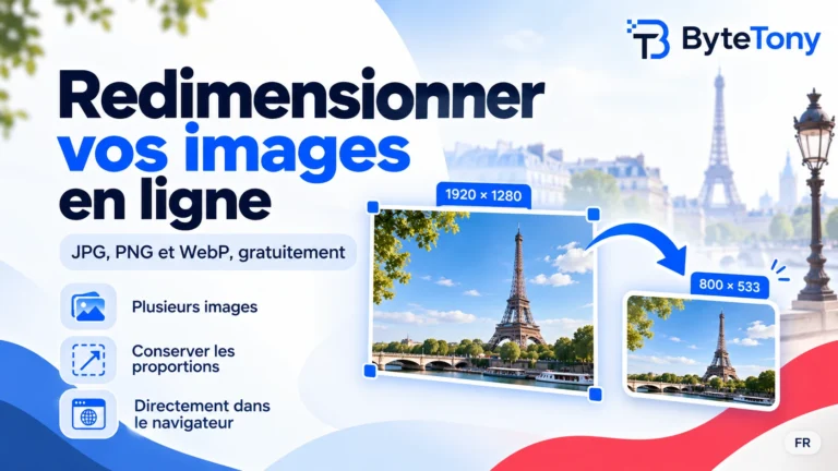 Outil gratuit pour redimensionner des images JPG, PNG et WebP en ligne